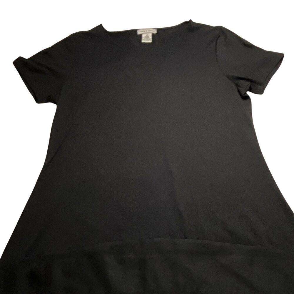 kate & henry Women’s M Black Solid Scoop Neck Short Sleeve Knit T-Shirt (0043)